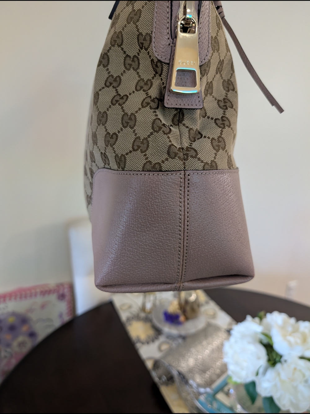 Gucci Pink GG Canvas Top-Handle Tote - Picture 13 of 17